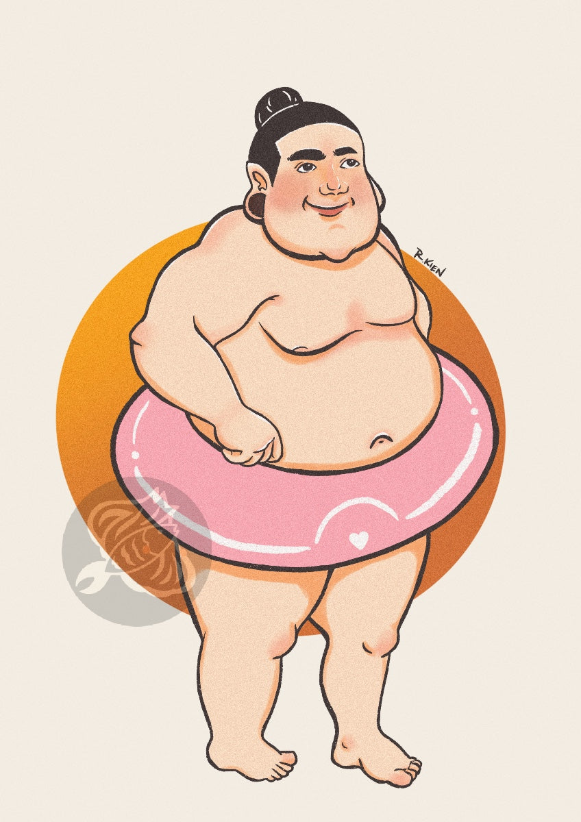 Hot Boy Sumo Summer Art Print | Sumo Slurp Club Original Illustration