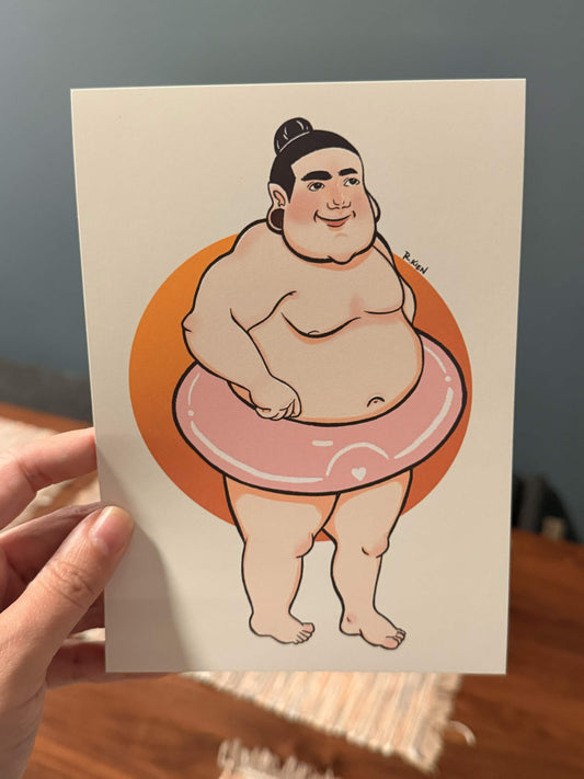 Hot Boy Sumo Summer Art Print | Sumo Slurp Club Original Illustration