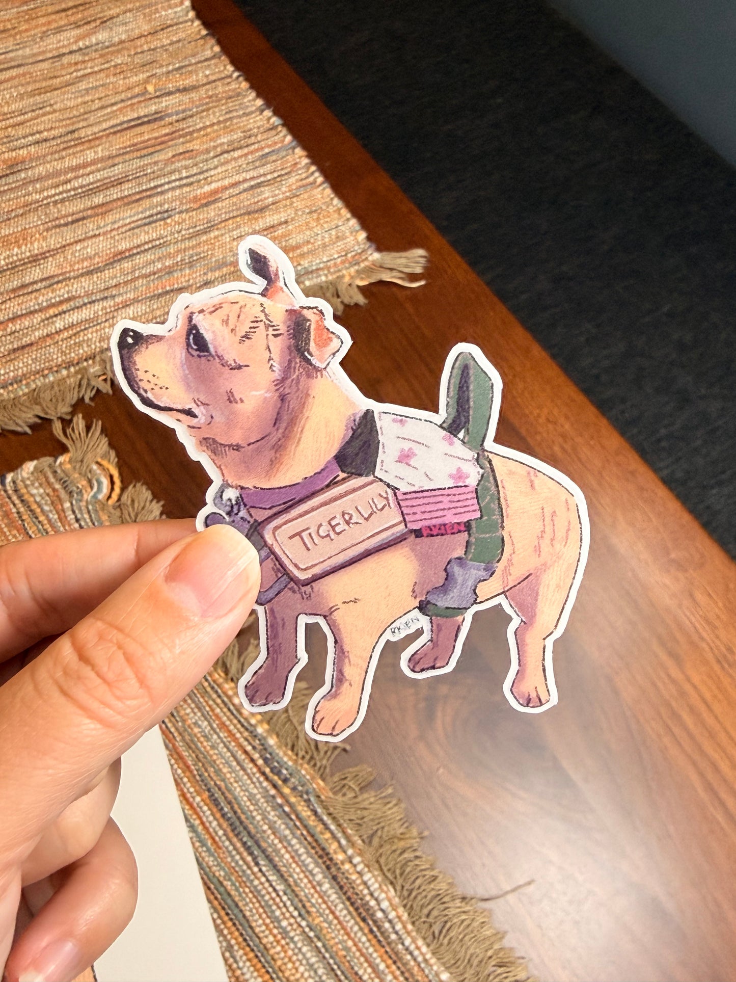 Tiger Lily Chihuahua Sticker | Custom Pet Portrait Vinyl Decal