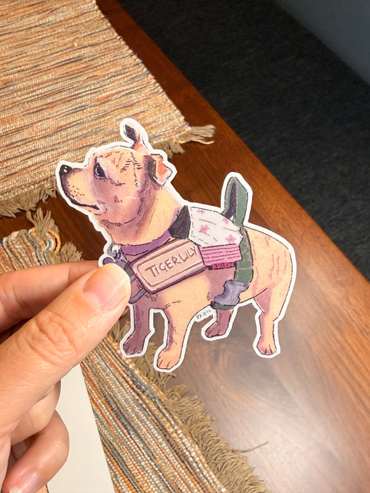 Tiger Lily Chihuahua Sticker | Custom Pet Portrait Vinyl Decal