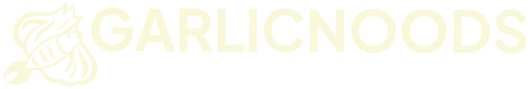 Garlicnoods logo with a stylized garlic bulb on a white background