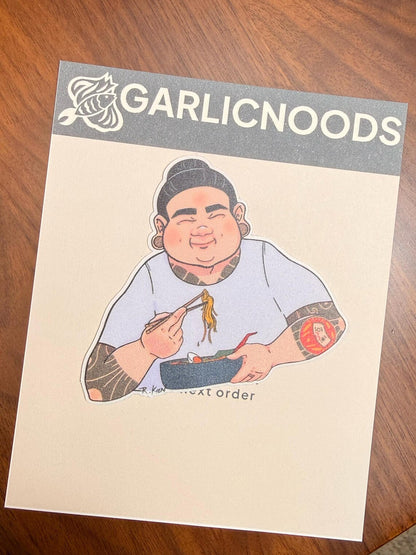 Sumo Slurp Club Sticker | Cute Hipster Sumo Ramen Vinyl Decal