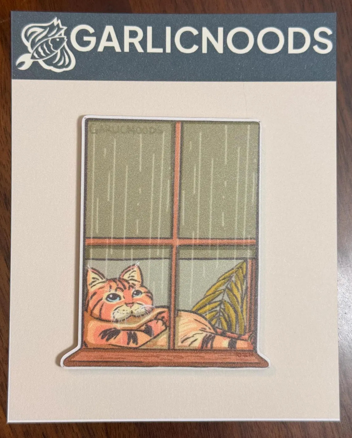 Rainy Day Window Cat Sticker | Local Cats Club Vinyl Decal