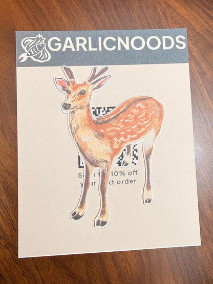 Sika Deer Sticker | Cute Woodland Creature Vinyl Decal